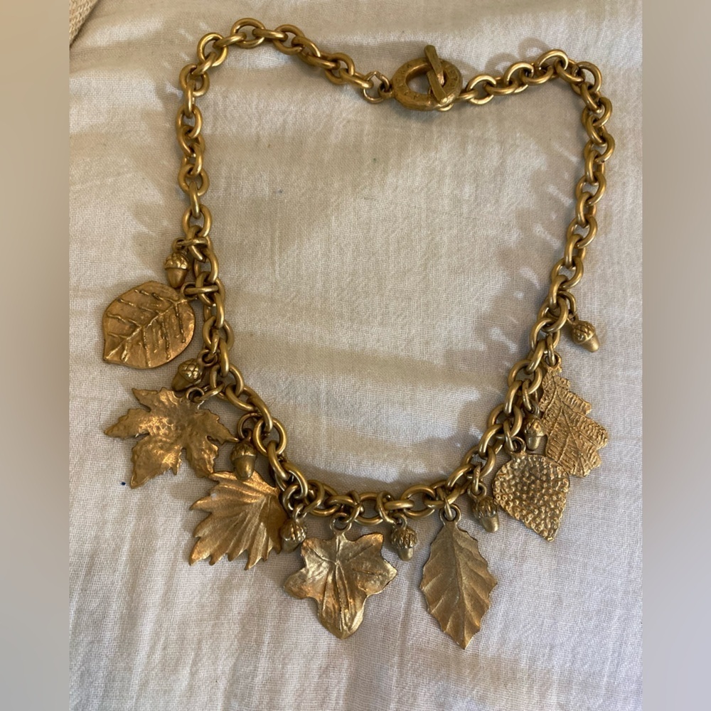 Agatha‎ Paris Vintage French Designer Necklace w/ Acorn and Fall Leaves Charms